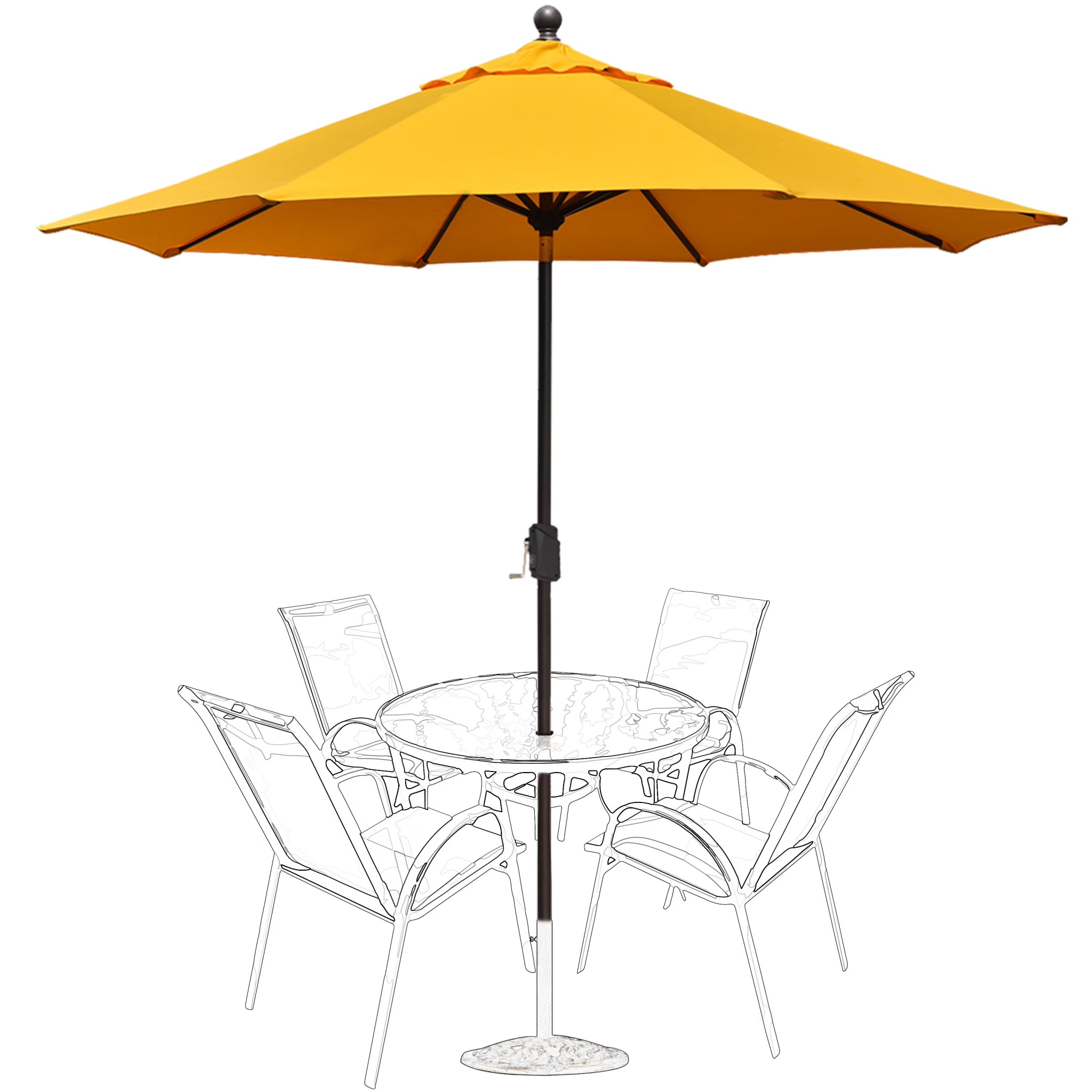EliteShade 9Ft Market Umbrella Patio Outdoor Table Umbrella-Teal- - Image 9