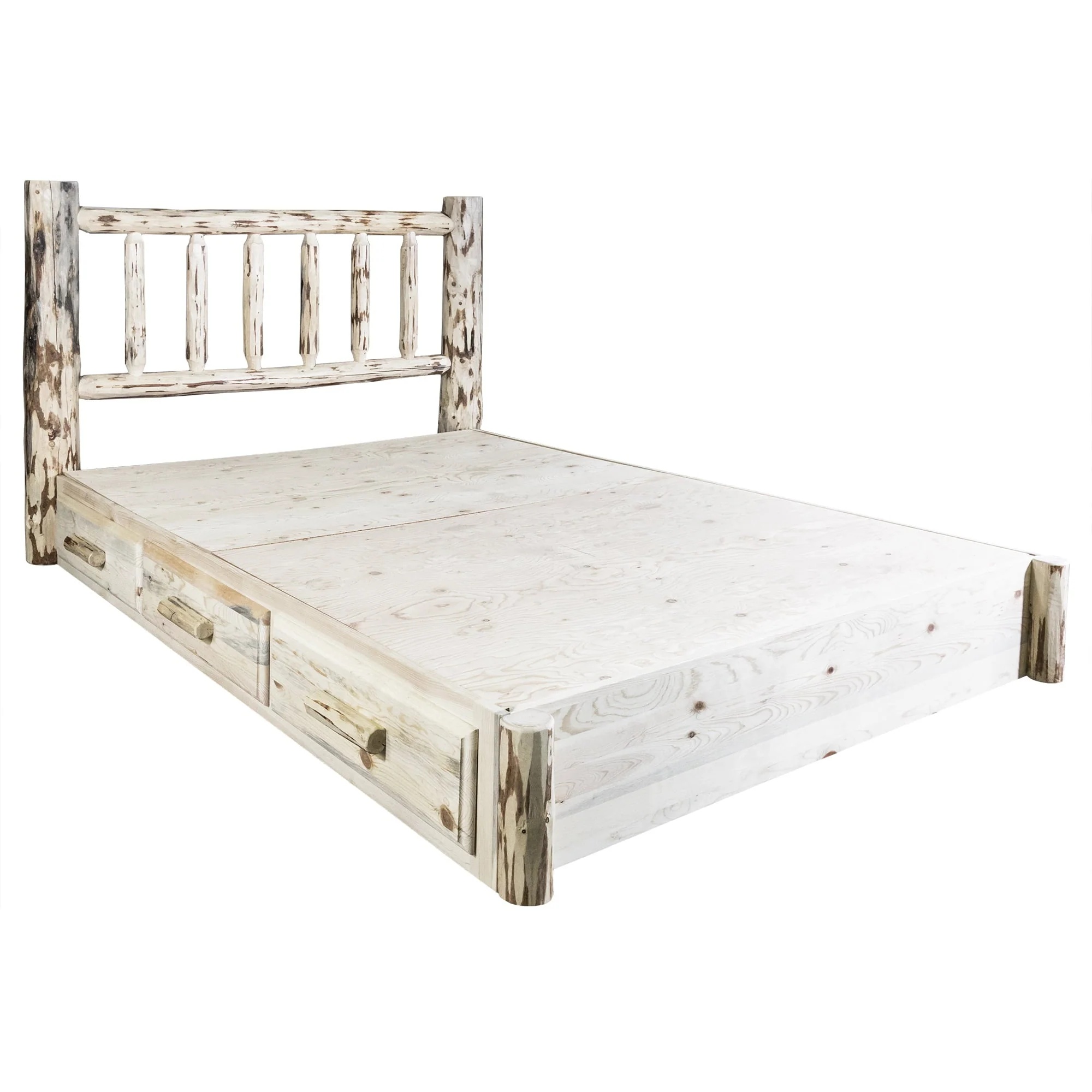 Montana Woodworks Collection King Platform Bed with Storage, Clear Lacquer Finish - Image 5
