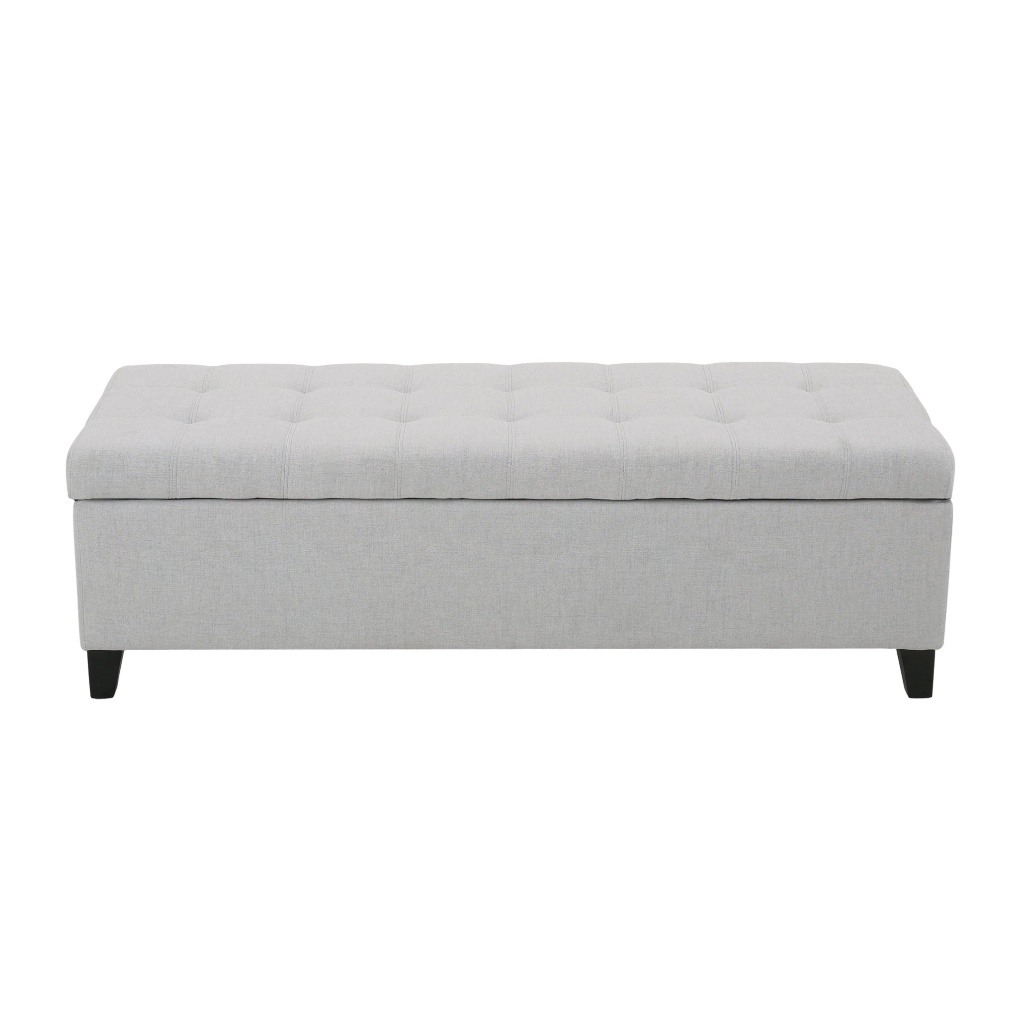 Noble House Wester field Light Grey Fabric Storage Ottoman - Image 2
