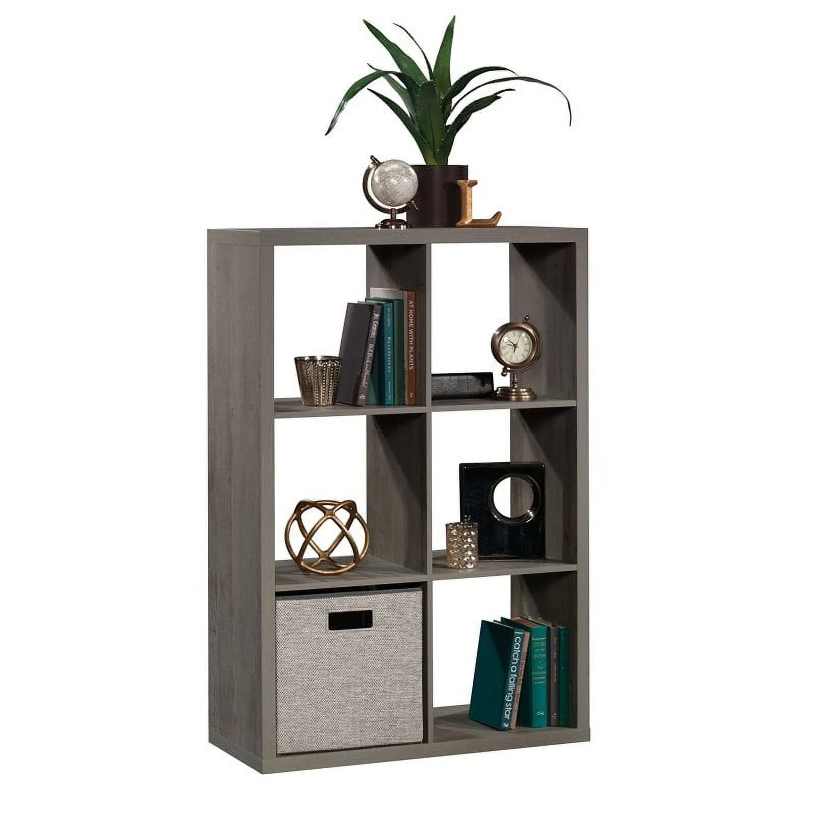 Sauder 6-Cube Organizer Storage Bookcase Mystic Oak, Mystic Oak Finish - Image 4