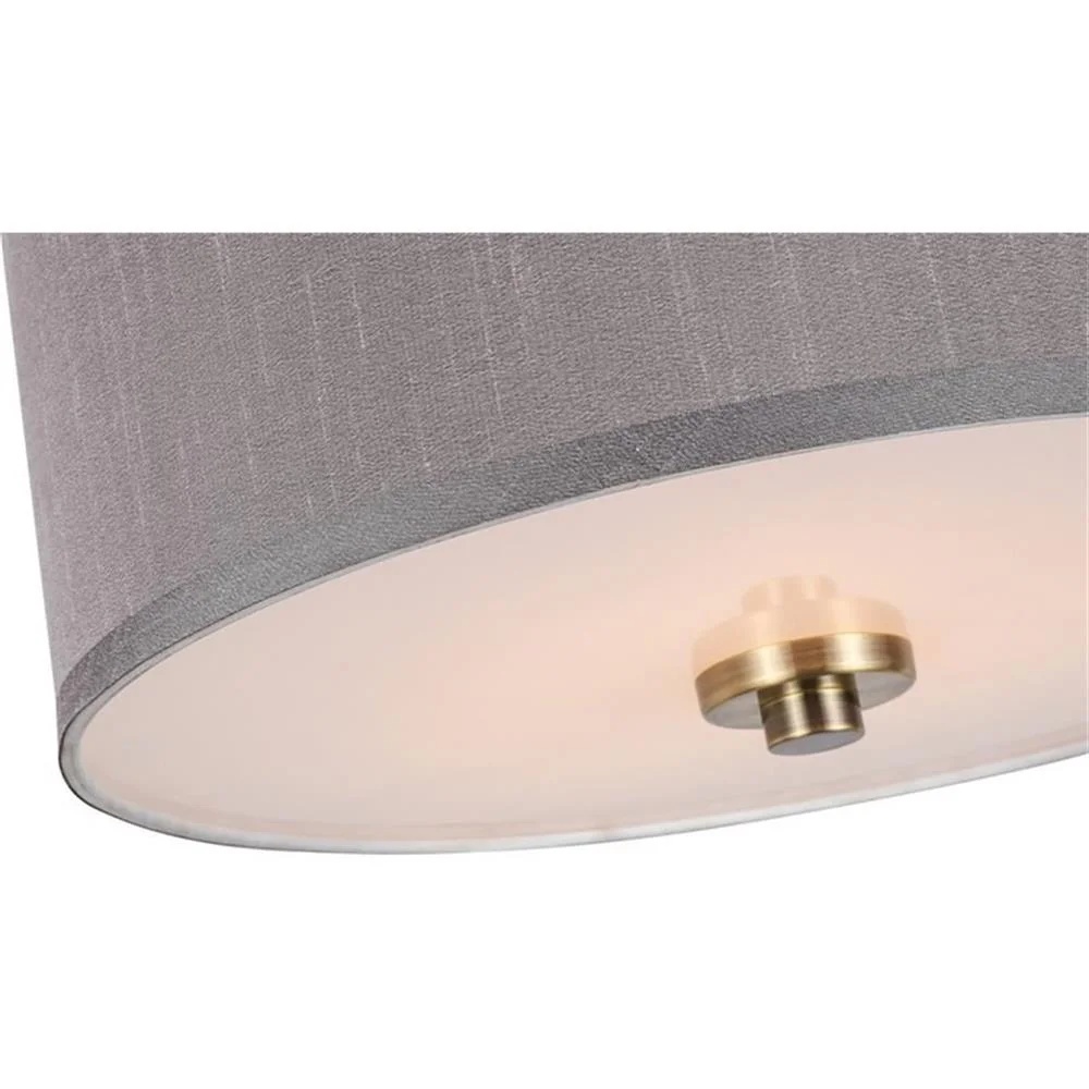 Woodbridge Lighting Drum 3-Light Fabric LED Semi-Flush Mount in Nickel/Gray - Image 13