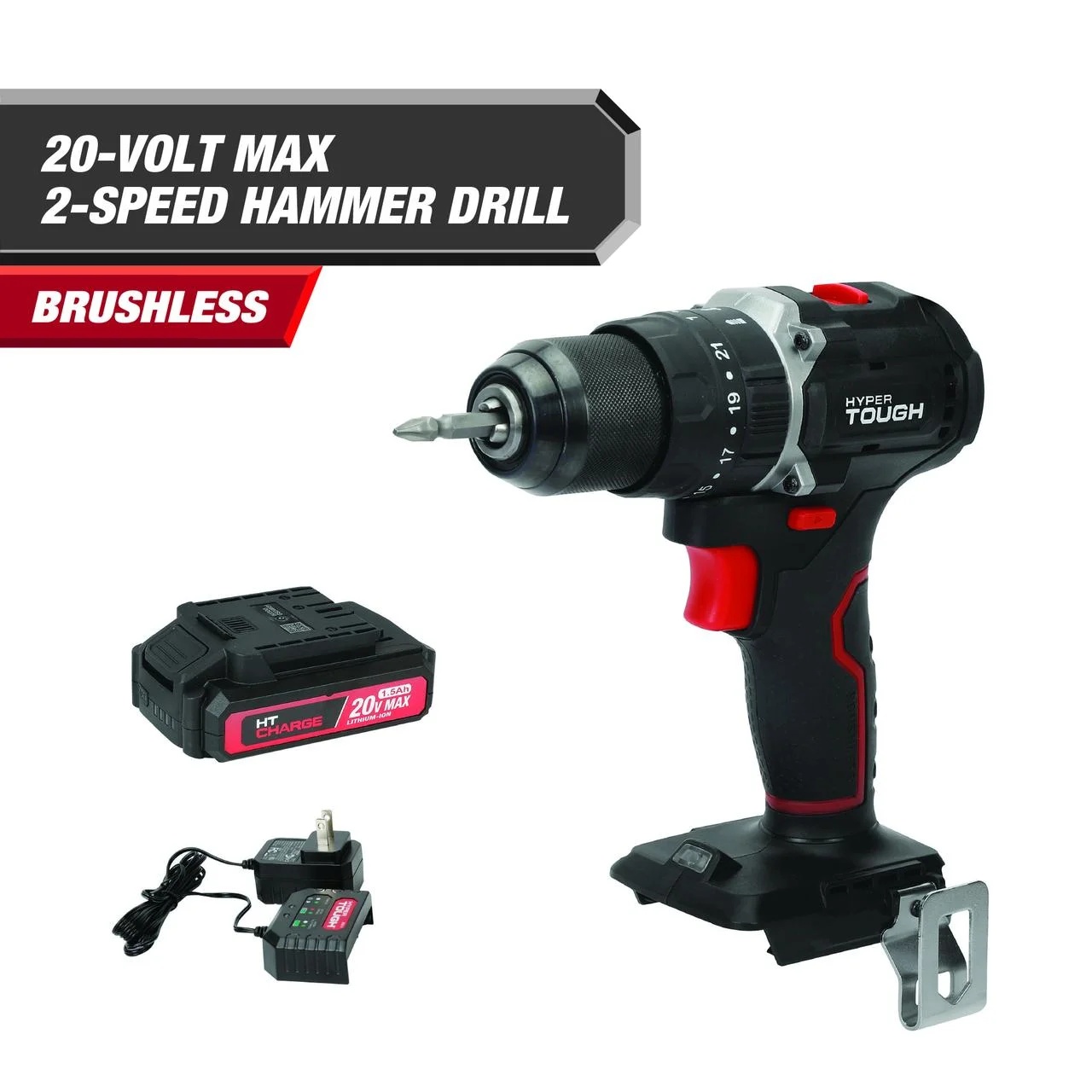 HT 20V Hammer Drill & HT 20v Impact Wrench 350ft/lbs - Image 2