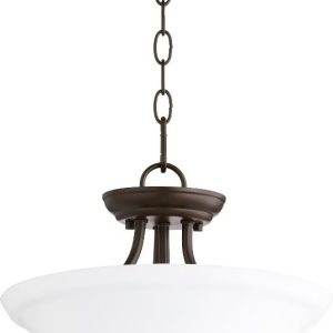2922-13-86-Quorum Lighting-Rossington - 2 Light Dual Mount Pendant in Quorum Home Collection style - 13 inches wide by 13.5 inches high-Oiled Bronze