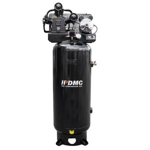 HPDMC 5.5HP Piston Air Compressor 220V/1Ph 60-Gallon Vertical ASME Tank 10.7CFM Max. Pressure 180psi Two-Stage Electric Stationary Air Compressor