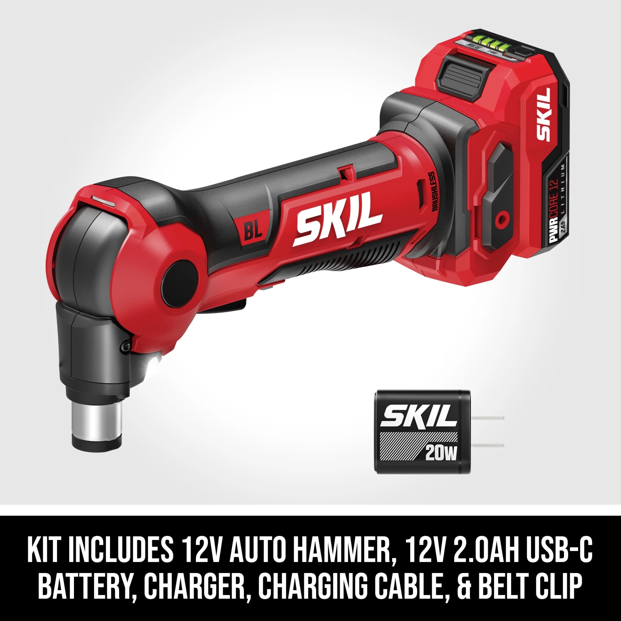 SKIL 12V Brushless Auto Hammer Kit Including 12V 2.0Ah Lithium USB-C Battery and Charger-AH6552A-11 - Image 2