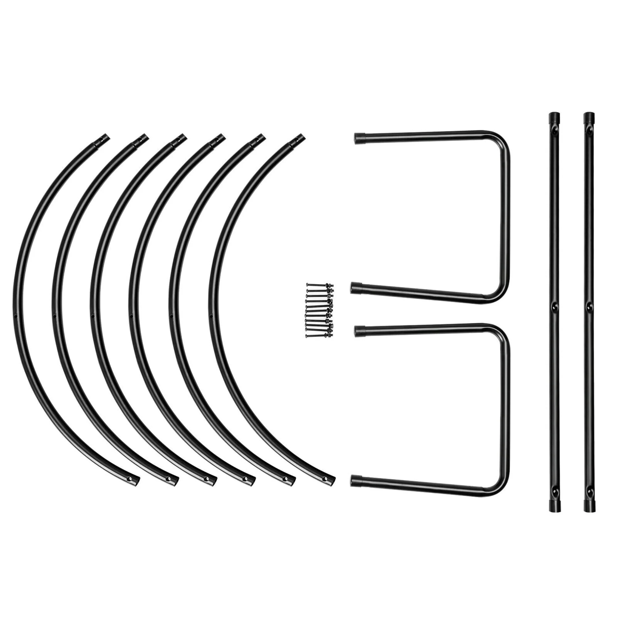 Gymax 30'' Tubular Steel Log Hoop Firewood Storage Rack Holder Round Display - Image 10