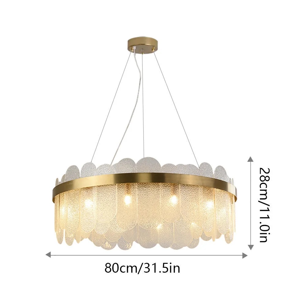 FETCOI Luxury LED Crystal Glass Pendant Lamp Luxury Chandelier Lighting Fixture Ceiling Light (9-Light) - Image 8