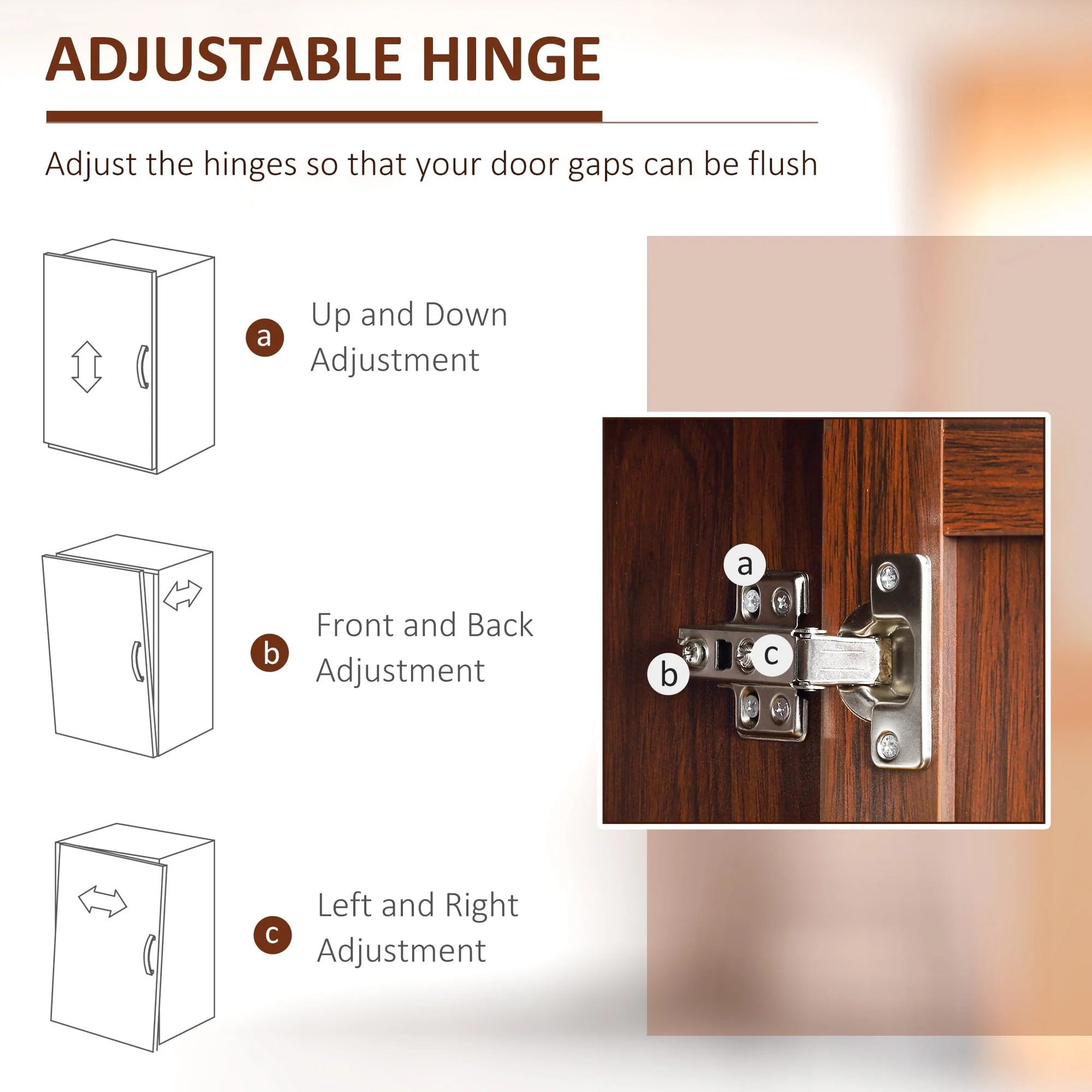 HomCom 2-Door Kitchen Pantry Cabinet Cupboard with 5-Tier Storage Shelves, Brown - Image 8