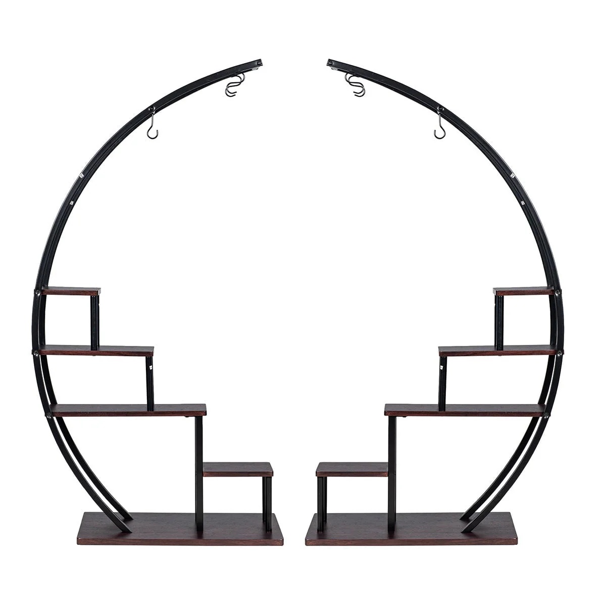 5 Tier Metal Plant Stand Indoor Curved Circular Display Book Shelf Storage - Image 7