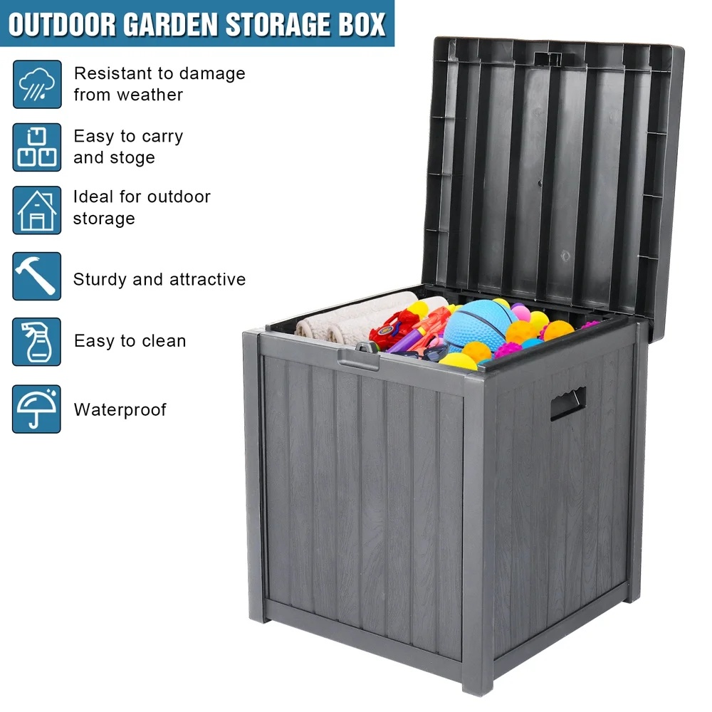 Patio Storage Box Waterproof, enyopro Outdoor PP Storage Patio Furniture Container, 51 Gallon Garden Storage Box with Seat for Backyard Pool Deck, 22" x 22" x 24.5", Brown, JA3239 - Image 11