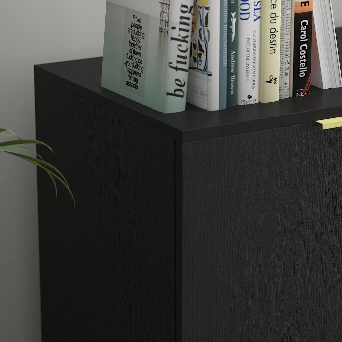 Modern Sideboard Buffet Storage Cabinet with 3 Drawers and Door for Living Room Black - Image 6
