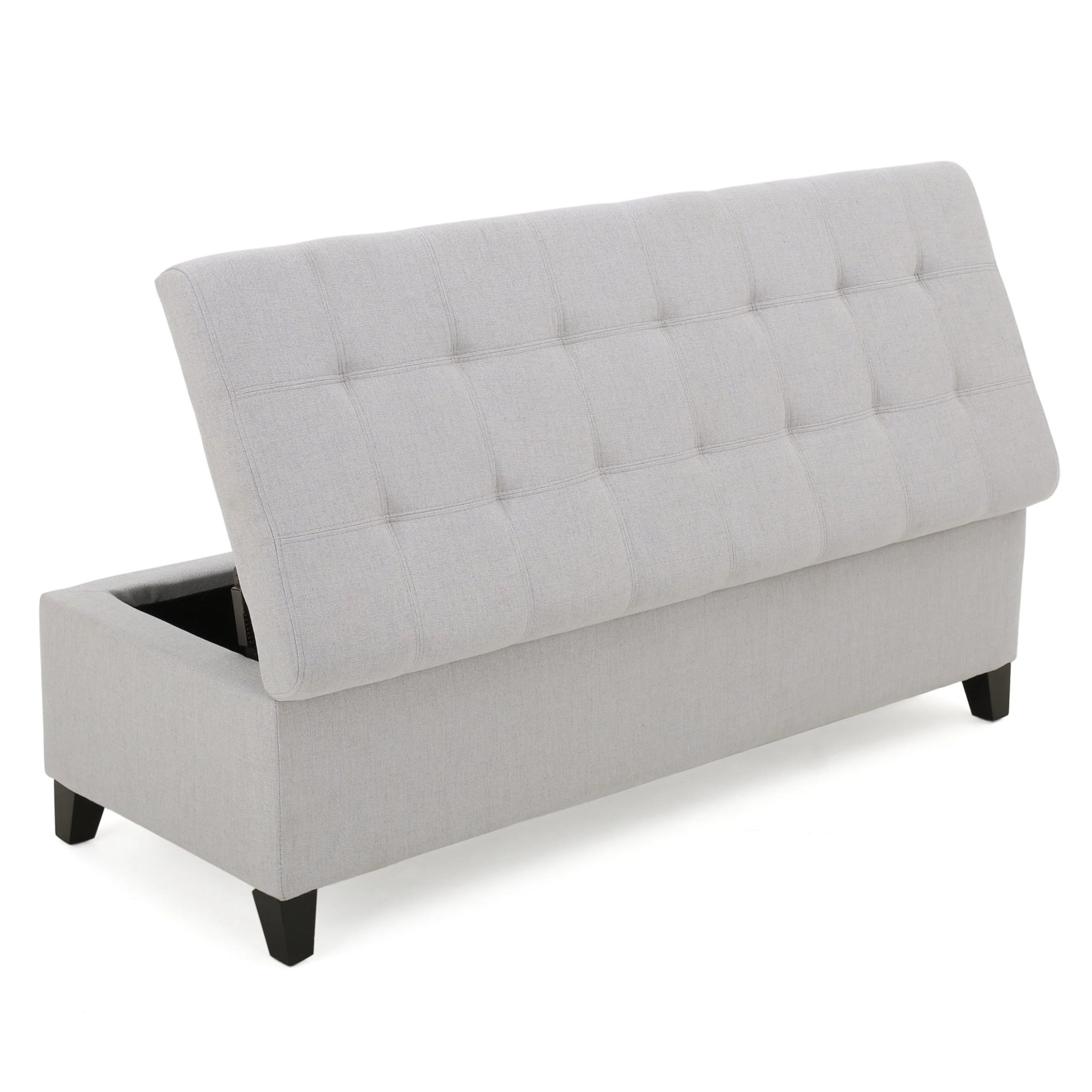Noble House Wester field Light Grey Fabric Storage Ottoman - Image 6