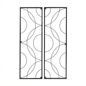Achla Designs Traditional Corona Decorative Garden Trellis of 2 Pieces, 42 Inch Tall, Black Powder Coat Finish