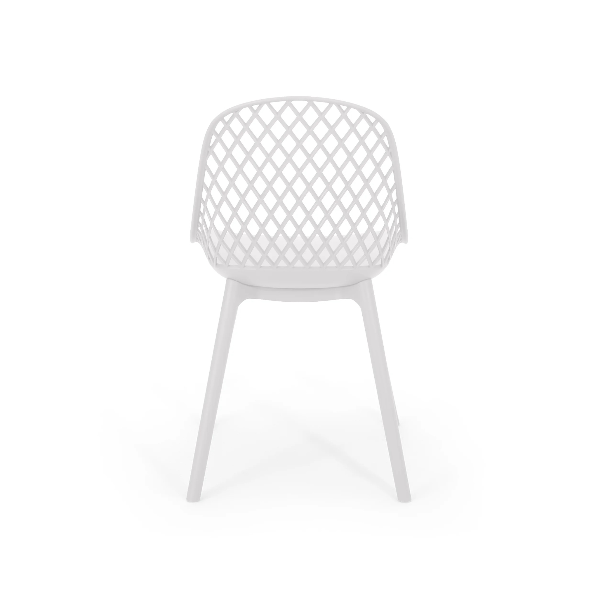 Noble House Lily Plastic Patio Dining Side Chair in White (Set of 4) - Image 7