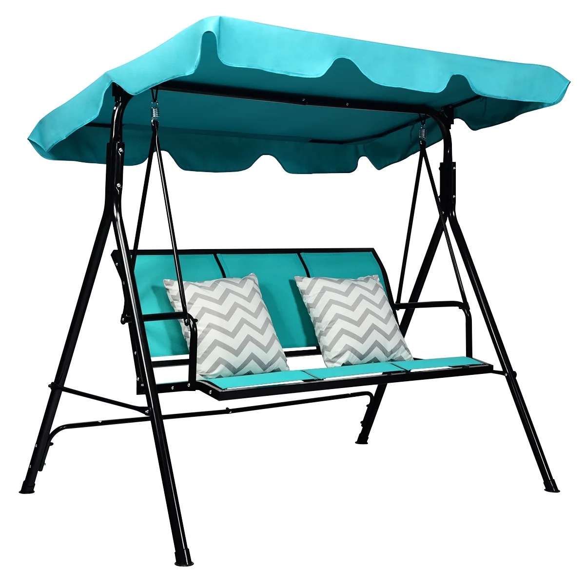 Costway 3 Person Patio Swing Canopy Yard Furniture - Image 8