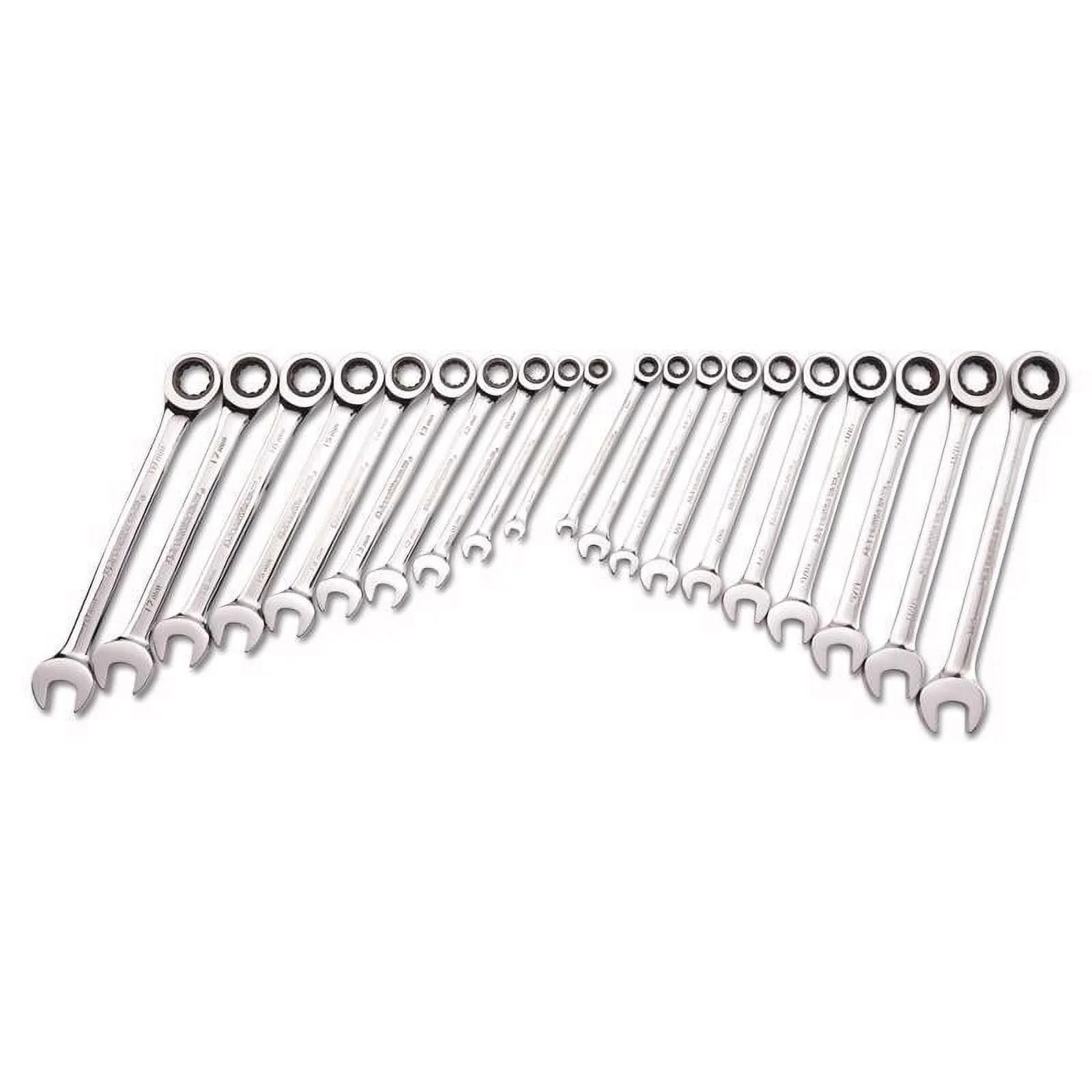 GearWrench Ratcheting Combination Wrench Set, 20-Pc., SAE and Metric, Model# 35720-06 - Image 7