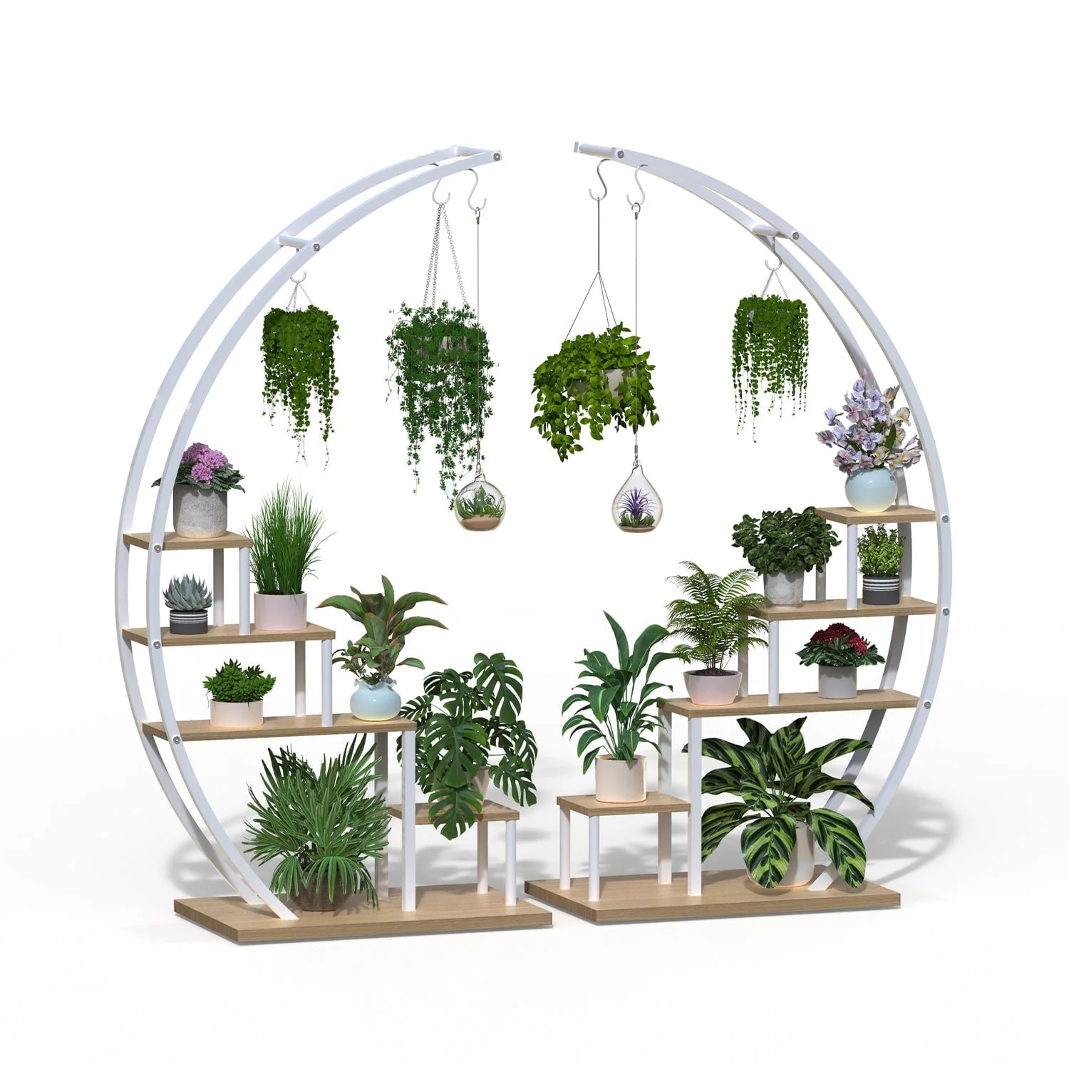 5 Tier Metal Plant Stand Indoor Curved Circular Display Book Shelf Storage - Image 15