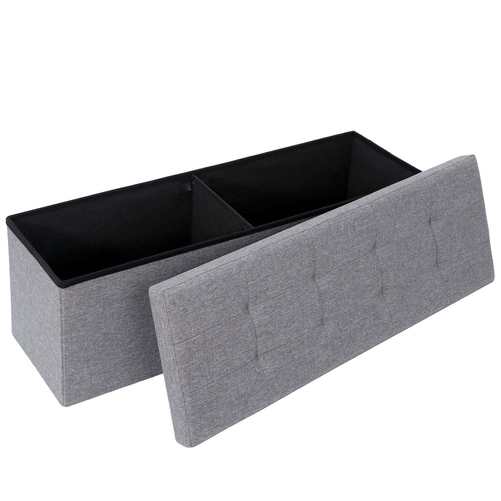 ZENSTYLE Storage Ottoman Bench Folding Chest Foot Rest Stool, Gray - Image 10