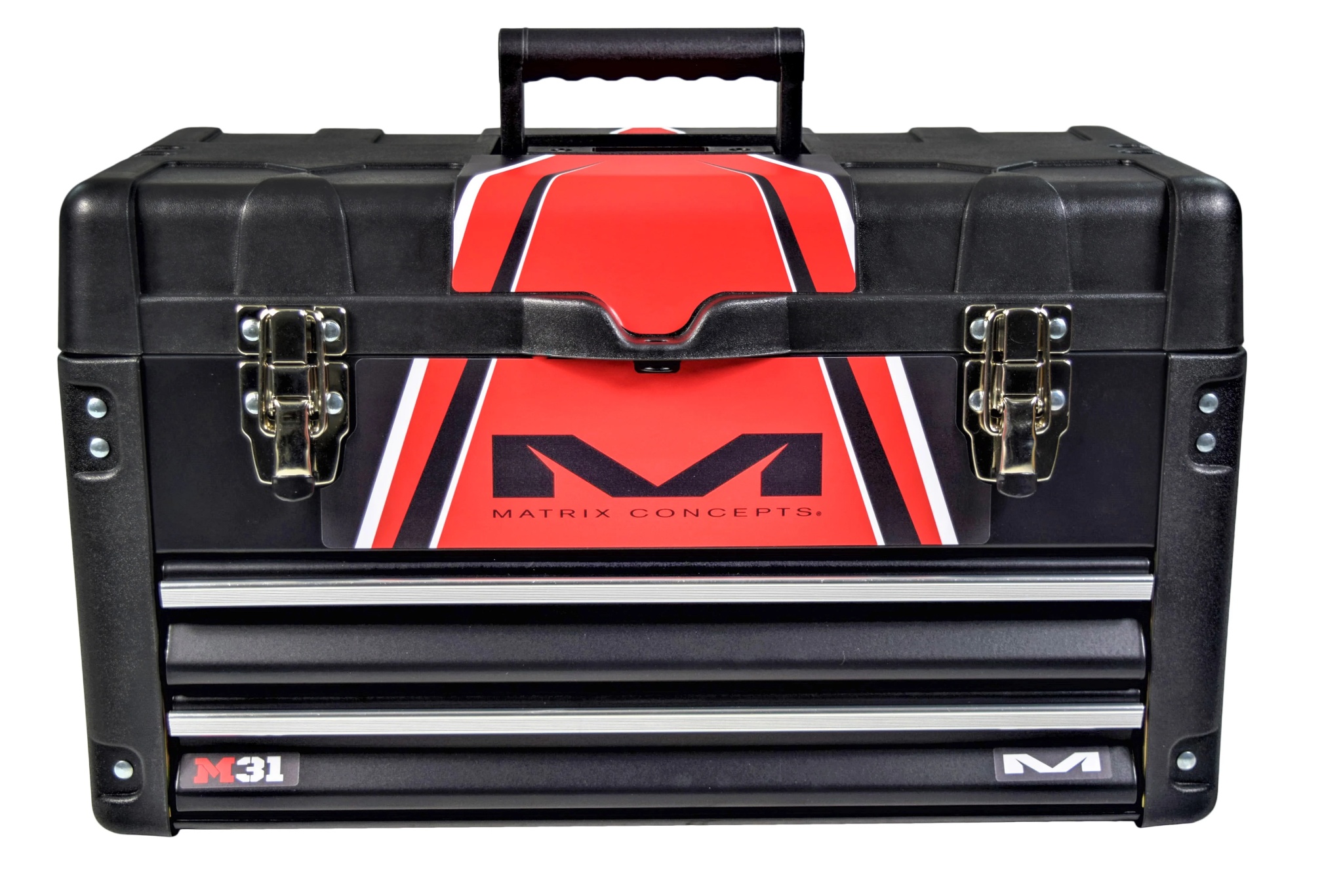 Matrix Concepts M31 Worx 2 Drawer Portable Tool Box (Black/Red) M31-402 - Image 4