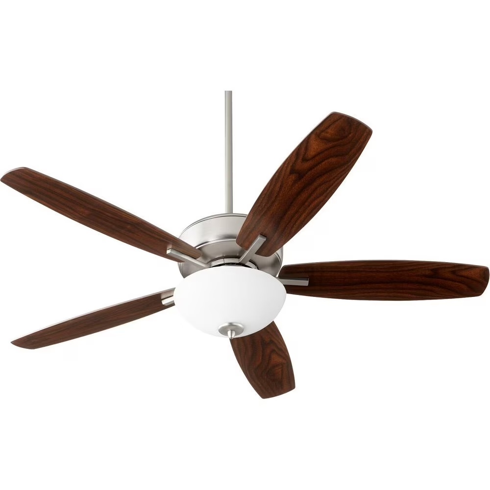 70525-80-Quorum Lighting-Breeze - 52 Inch 5 Blade Ceiling Fan with Bowl Light Kit-Aged Brass Finish-Dark Oak/Walnut Blade Color - Image 6