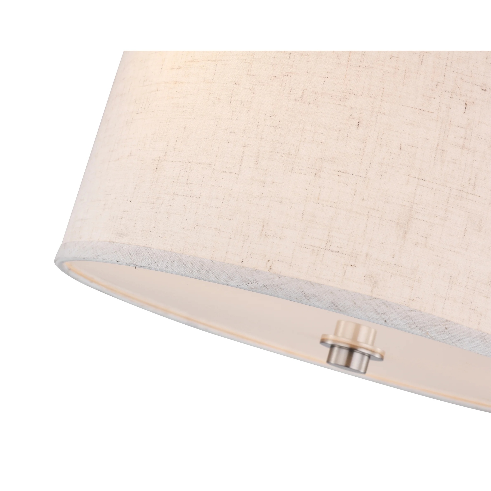 Woodbridge Lighting Drum 3-Light Fabric LED Semi-Flush Mount in Nickel/Gray - Image 4