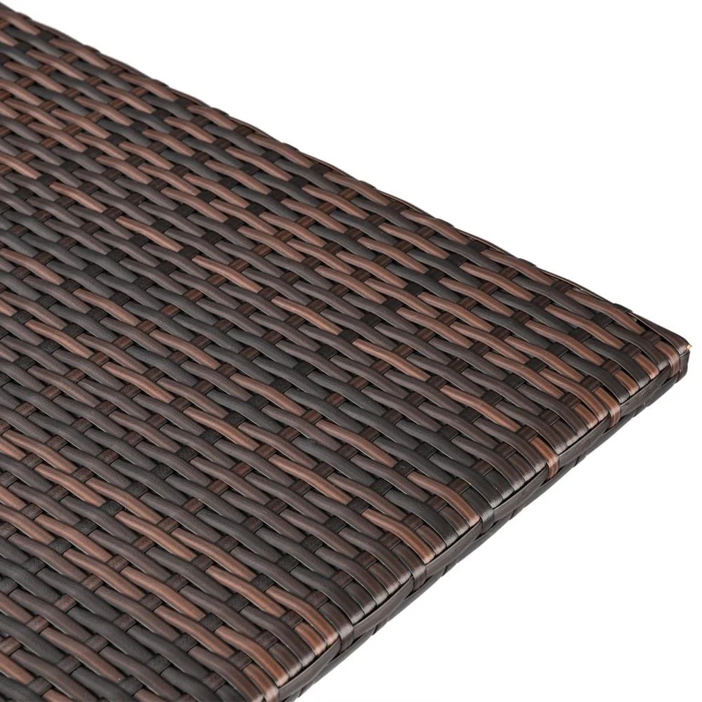 UBesGoo Outdoor Patio Rattan Wicker Bar Counter Table with 2 Storage Shelves - Image 9