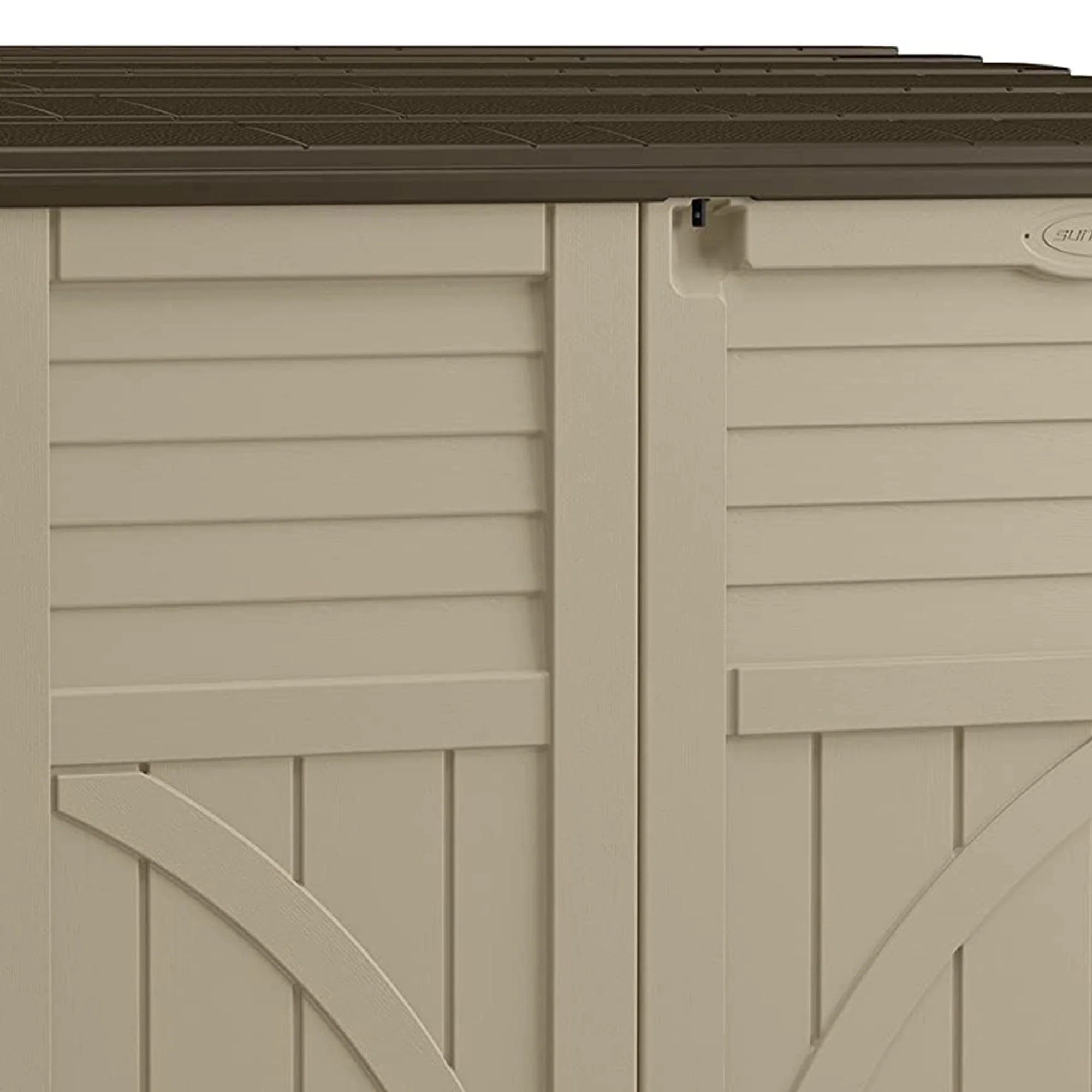 Suncast 34 Cubic ft Horizontal Compact Outdoor Storage Shed, Sand - Image 5