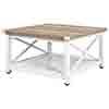Dextrus Farmhouse Coffee Table Square Wood Center Table End Table with Open Storage Shelf for Living Room, Gray Wash - Image 4
