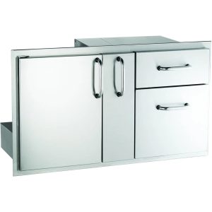 American Outdoor Grill 18-36-SSDD 18 x 36 in. Door with Double Drawers & Platter Storage Series 3