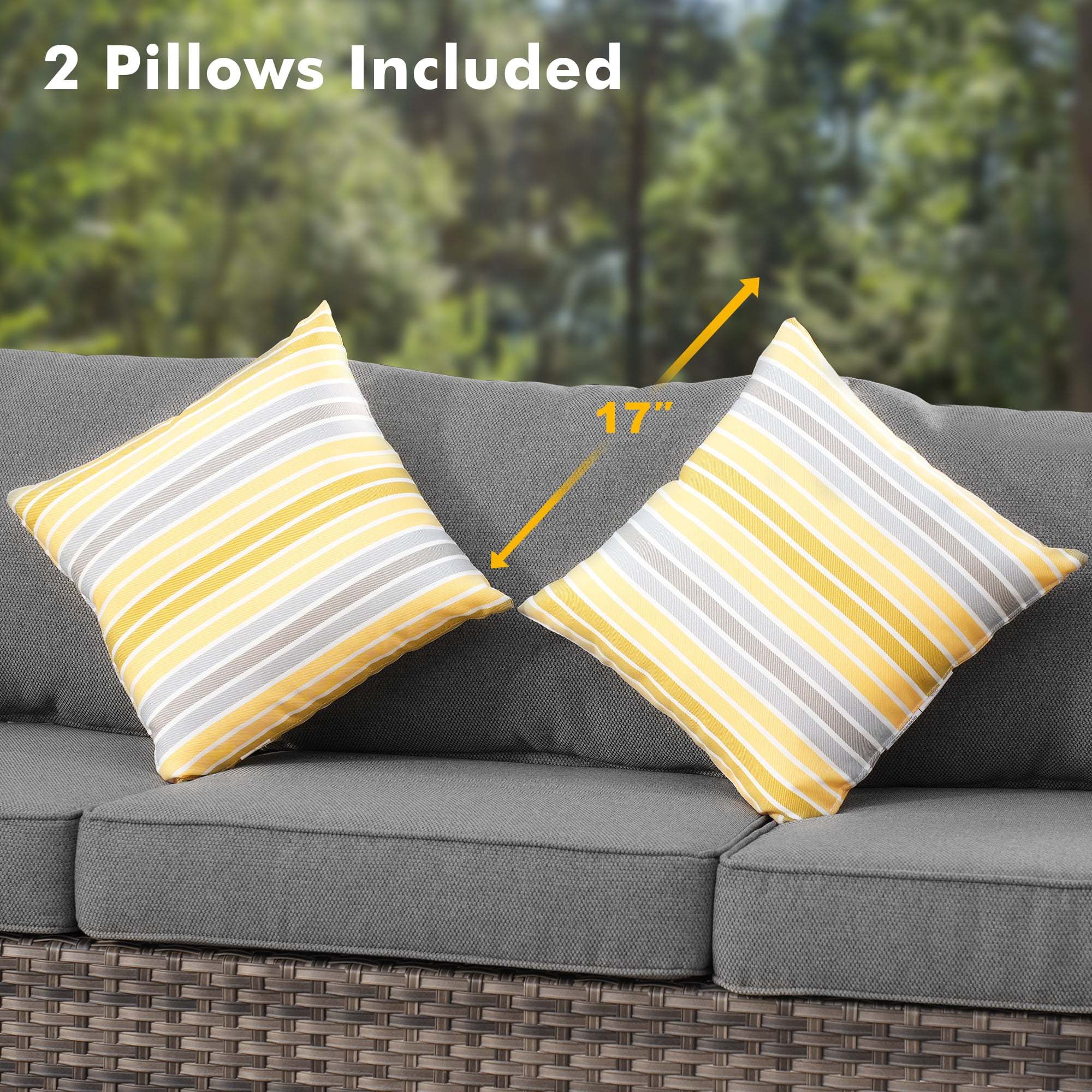 Ovios 6 Pieces Outdoor Patio Furniture Set with Gas Propane Fire Pit Table Wicker Outdoor Conversation Set with Swivel Rocking Chair for Backyard, Cushion Beige - Image 18