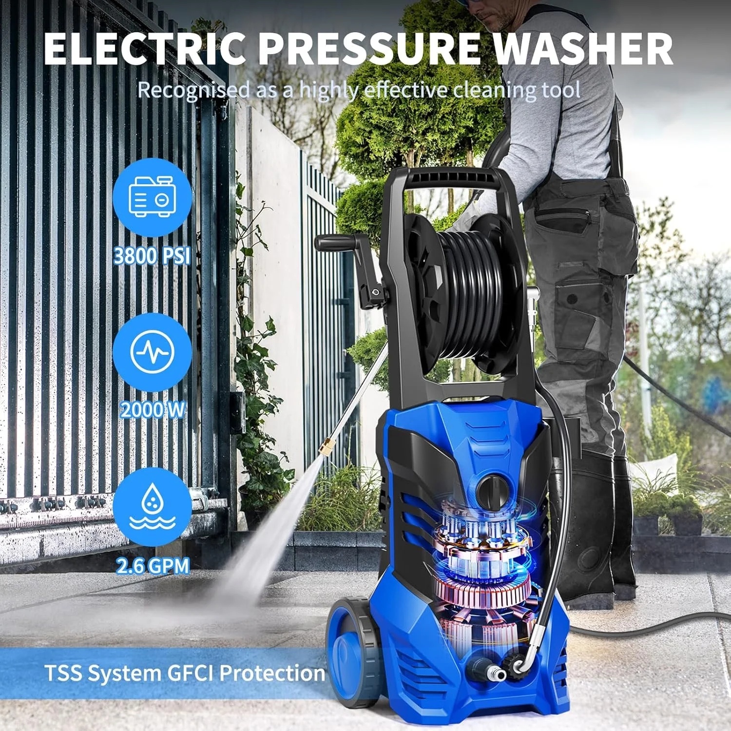 Fenbeli Electric Pressure Washer, 3800 PSI 2.6GPM Power Washer for Cars, Fences and Patios - Image 31