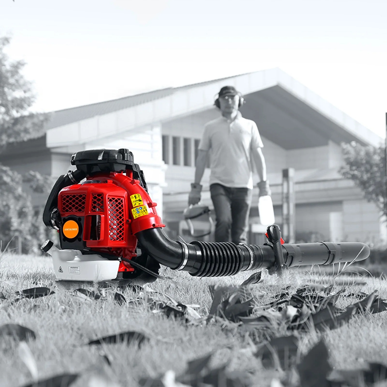 Limorve EB650 Backpack Leaf Blower, 2-Stroke Engine Multi-purpose 63 Cubic Centimeter High Strength Snow Blower for Lawn Care, Patio, Sidewalk,Snow Blowing-Orange - Image 16