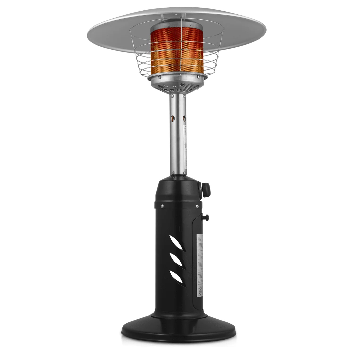 Magshion 11,000 BTU Stainless Steel Patio Heater Portable Propane Gas Standing Tabletop Patio Heater with Pilot Light for Outside Garden, Black