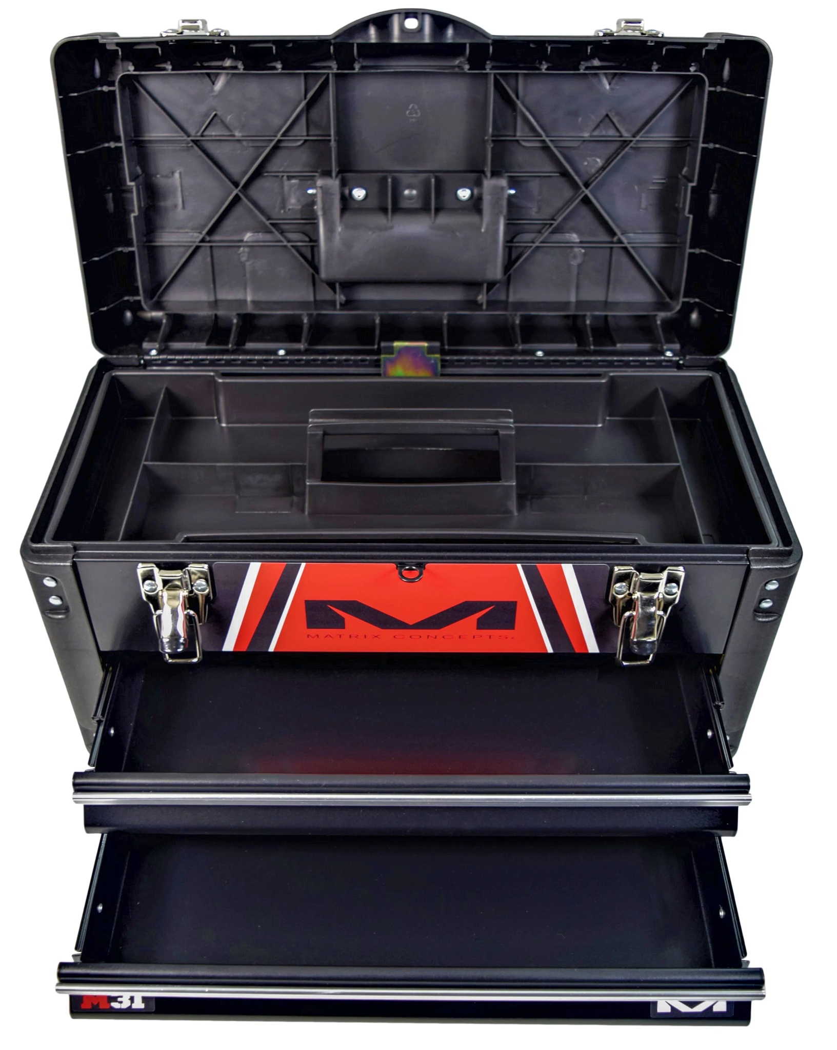 Matrix Concepts M31 Worx 2 Drawer Portable Tool Box (Black/Red) M31-402 - Image 5