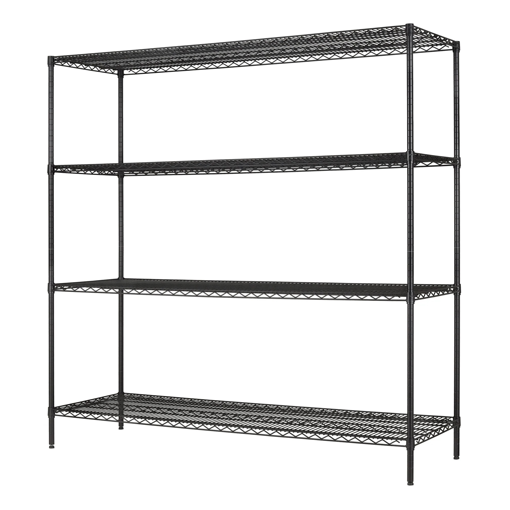 Hyper Tough Steel 4-Tier Storage Shelf Unit 72"H x 72"W x 24"D, 4000lb Total Capacity, Black - Image 3