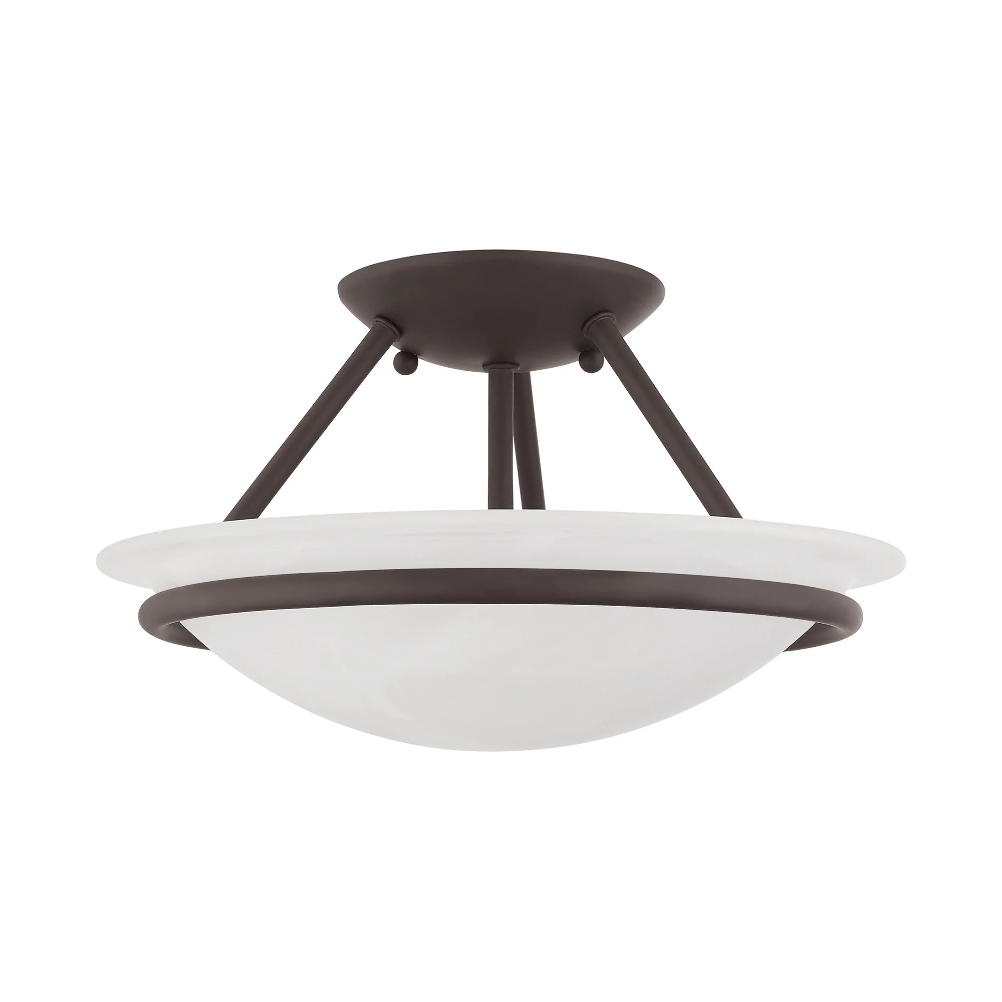 Livex Lighting Newburgh Black/White Stainless Steel/Alabaster Glass Ceiling Mount - Image 10