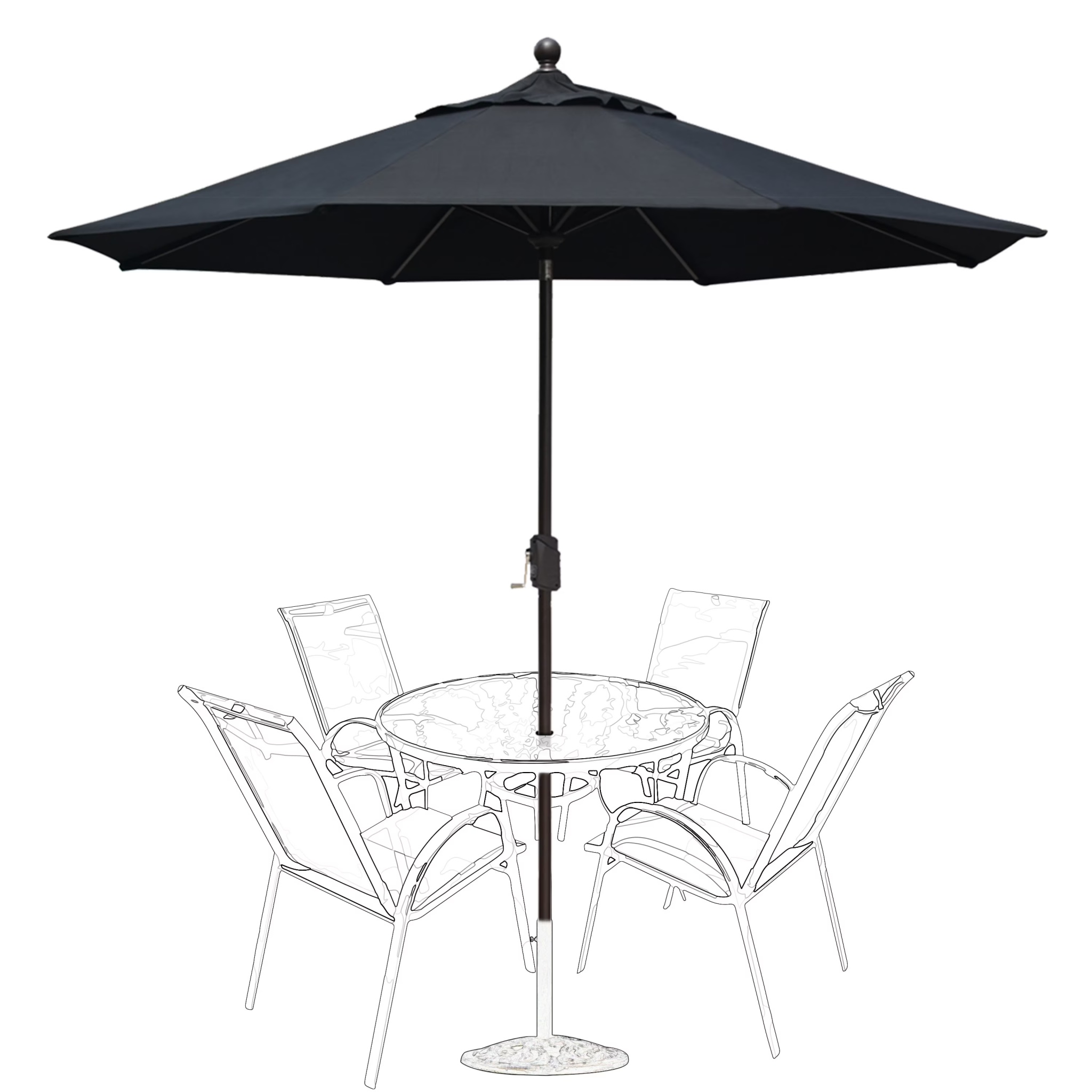 EliteShade 9Ft Market Umbrella Patio Outdoor Table Umbrella-Teal- - Image 5