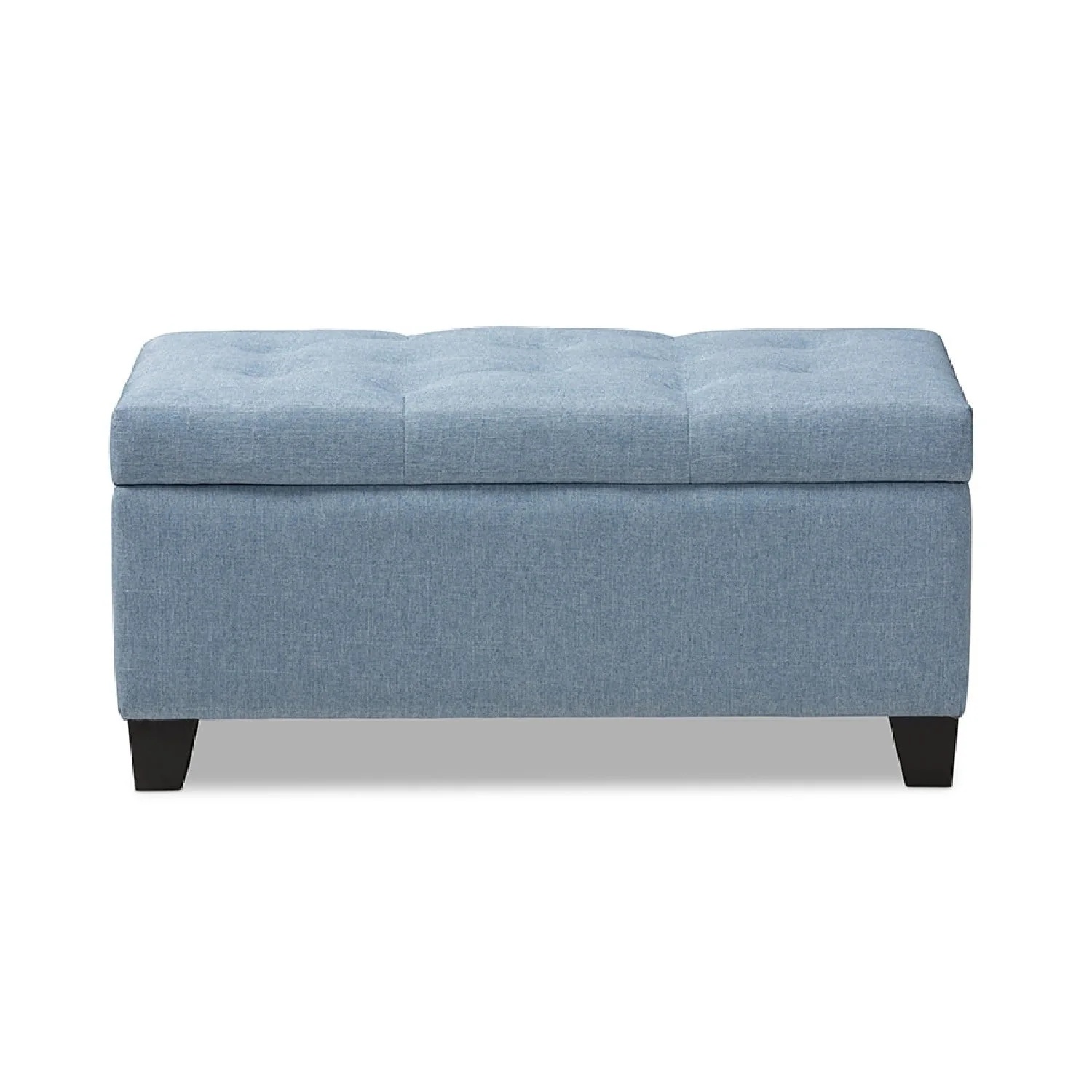 Baxton Studio Michaela Modern and Contemporary Light Blue Fabric Upholstered Storage Ottoman - Image 7