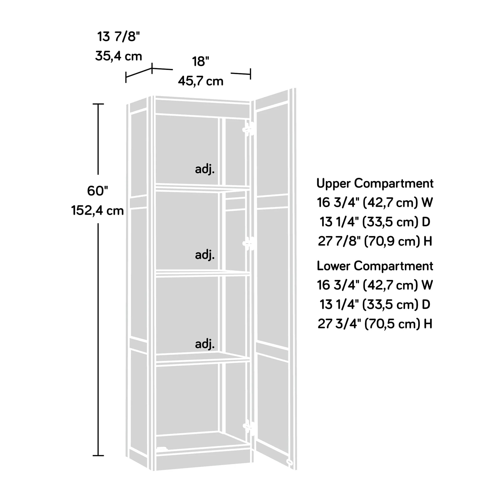 Sauder Storage Cabinet, Highland Oak Finish - Image 7