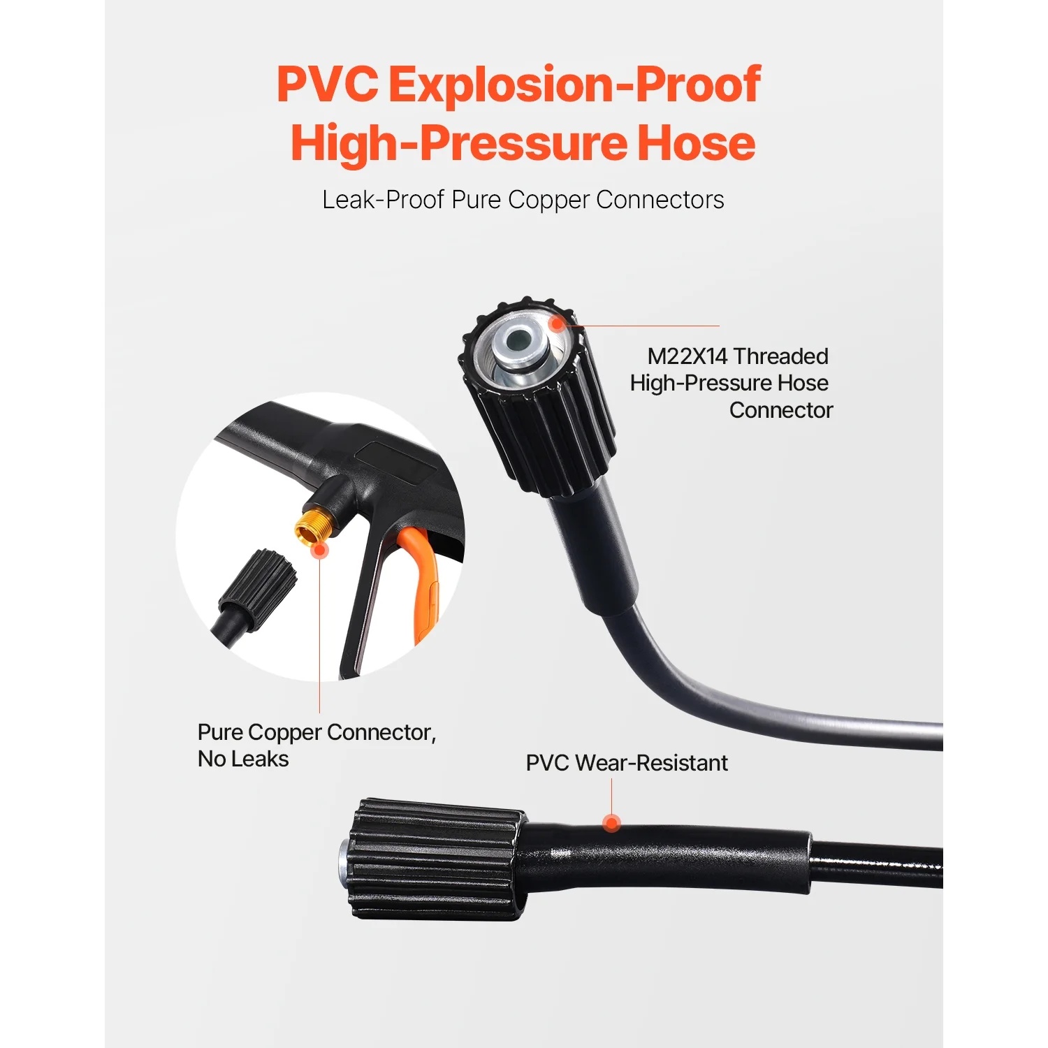 VEVOR Electric Pressure Washer, 4200 PSI Max 2.8 GPM Power Washer with 20 ft Hose, 4 Quick-Connect Nozzles and Foam Cannon, Suitable for Cars, Fences, Driveways, Patios - Image 5