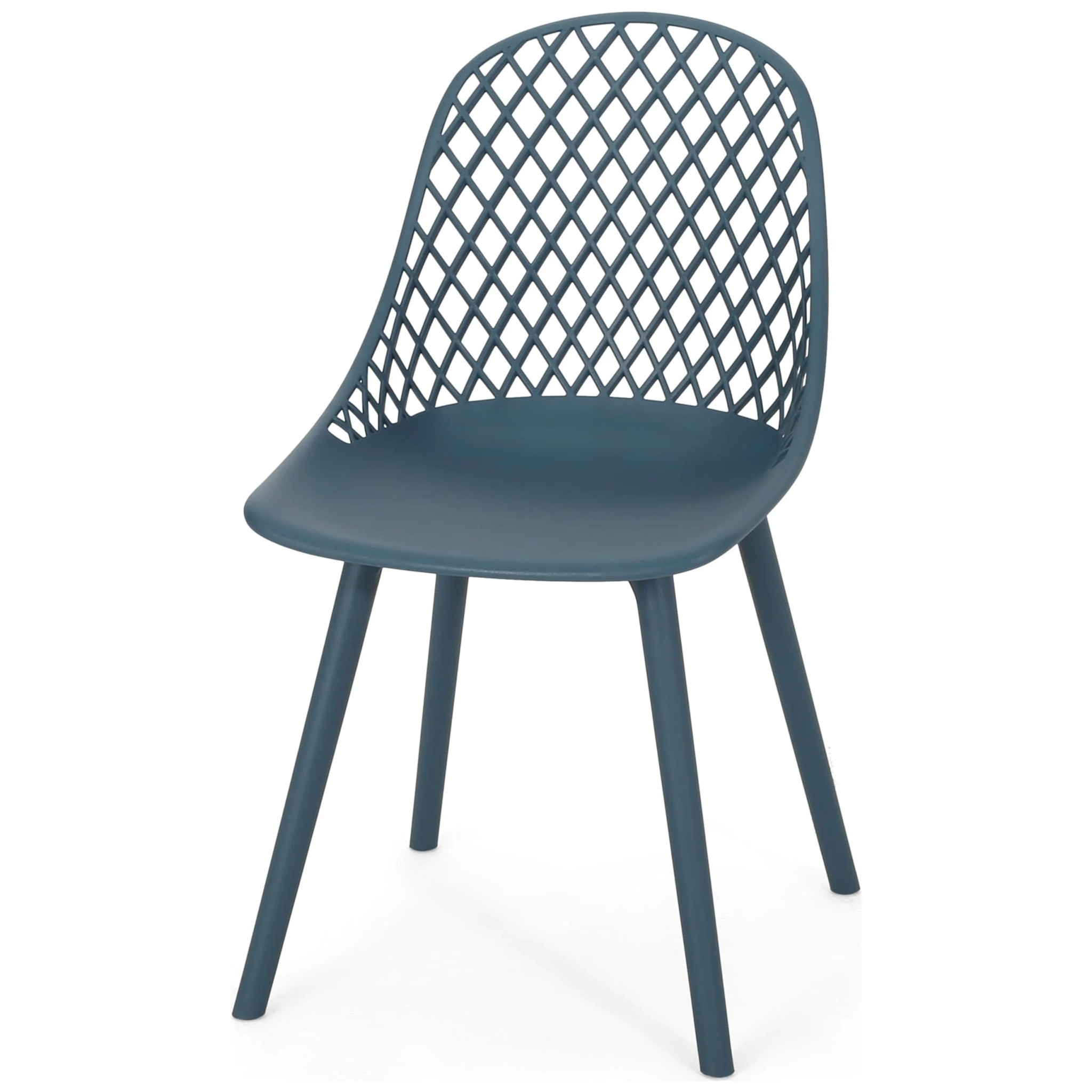Noble House Lily Plastic Patio Dining Side Chair in White (Set of 4) - Image 13