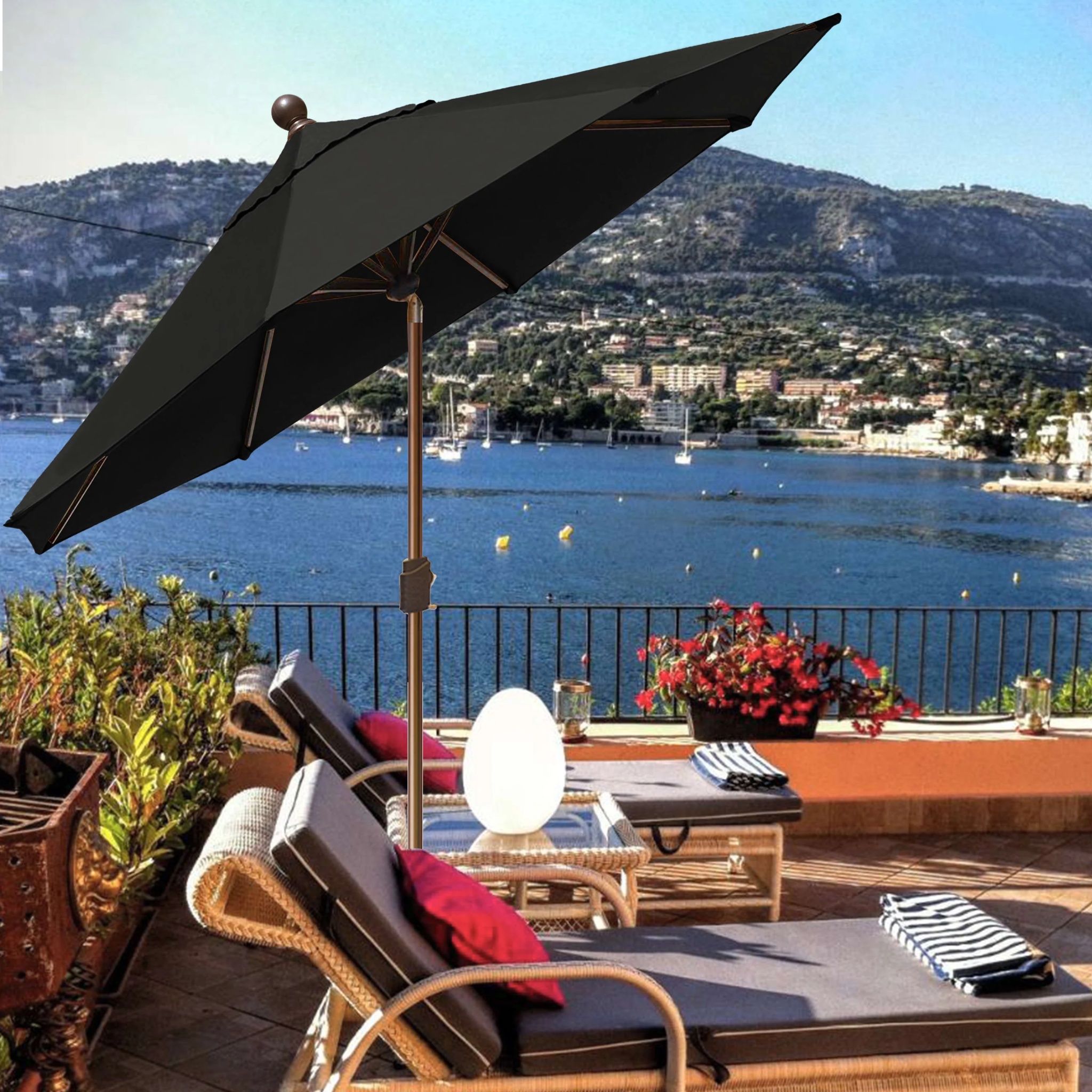EliteShade 9Ft Market Umbrella Patio Outdoor Table Umbrella-Teal- - Image 21