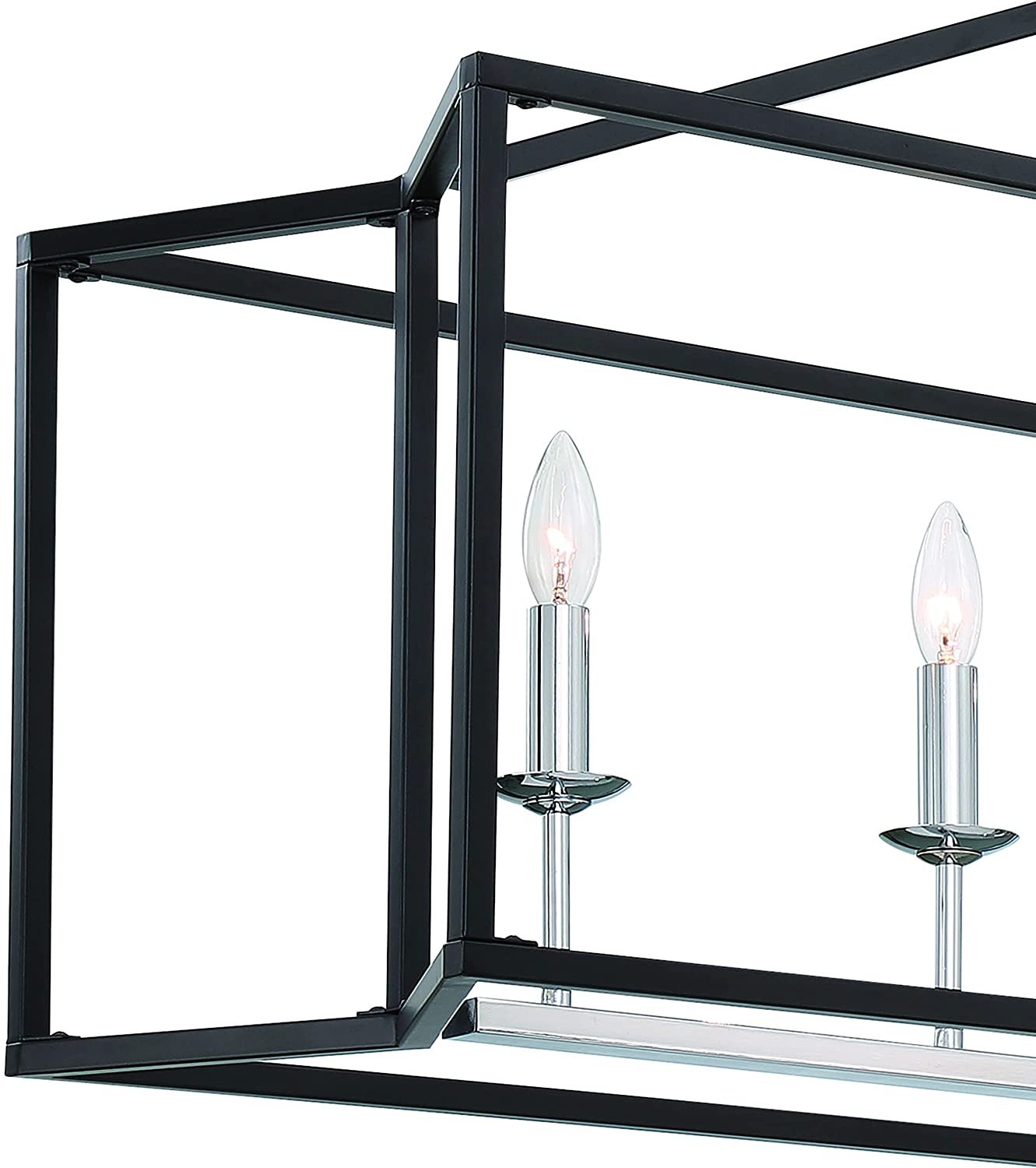 Vanity Art 6 Lights Kitchen Island Linear Pendant Chandelier | Modern Hanging Lighting Farmhouse Light Fixtures for Over Dining Table Kitchen Living Room 15056-BK-CH - Image 7
