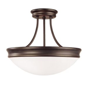 14 Inch 3 Light Semi-Flush Mount In Traditional Style 14 High By 11.75 Wide-Oil Rubbed Bronze Finish Capital Lighting 2037Or
