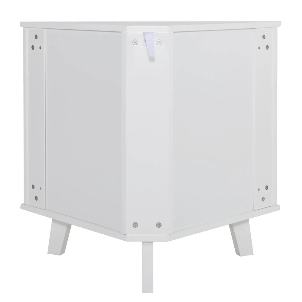 Eclife 32" Corner Sideboard Cabinet Freestanding Space Saving Storage Organizer with 2 Doors and 2-Tier Shelves, White - Image 10