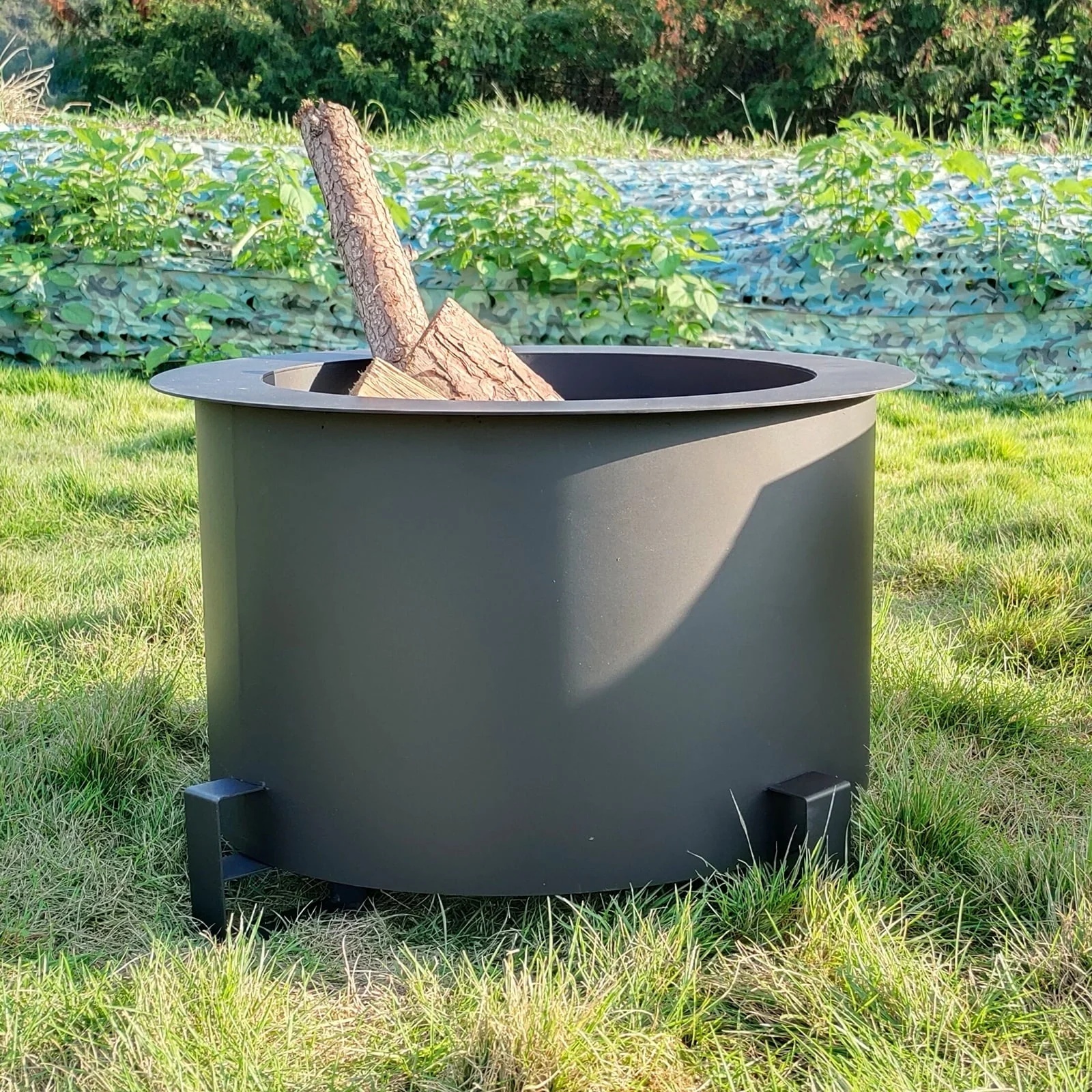 MAGIC UNION 21.5 Inch Smokeless Metal Fire Pit Large Wood Burning Bonfire Firepit with Handle Poker Waterproof Cover for Backyard Patio (Black) - Image 5