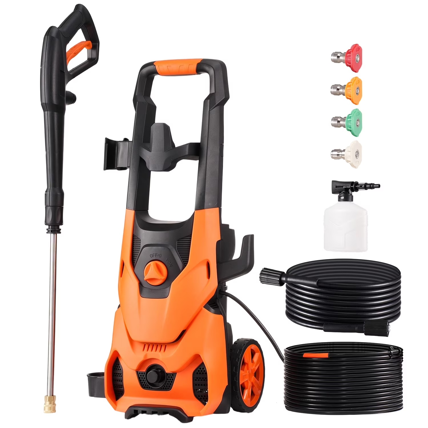 VEVOR Electric Pressure Washer, 4200 PSI Max 2.8 GPM Power Washer with 20 ft Hose, 4 Quick-Connect Nozzles and Foam Cannon, Suitable for Cars, Fences, Driveways, Patios