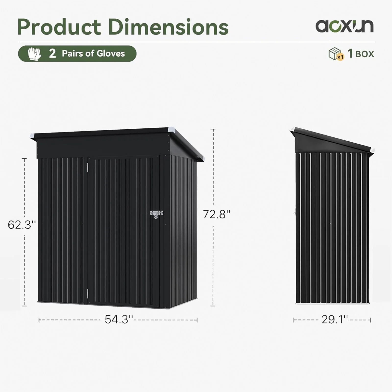 Aoxun 6' x 4' Storage Shed Lean to Storage Shed, Outdoor Metal Wall Side Storage Sheds, Outdoor Storage Cabinet for Patio, Garden, Lawn (Brown) - Image 55