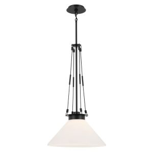 52581BK-Kichler Lighting-Albers - 1 Light Pendant-31.25 Inches Tall and 18.25 Inches Wide-Black Finish    -Traditional Installation