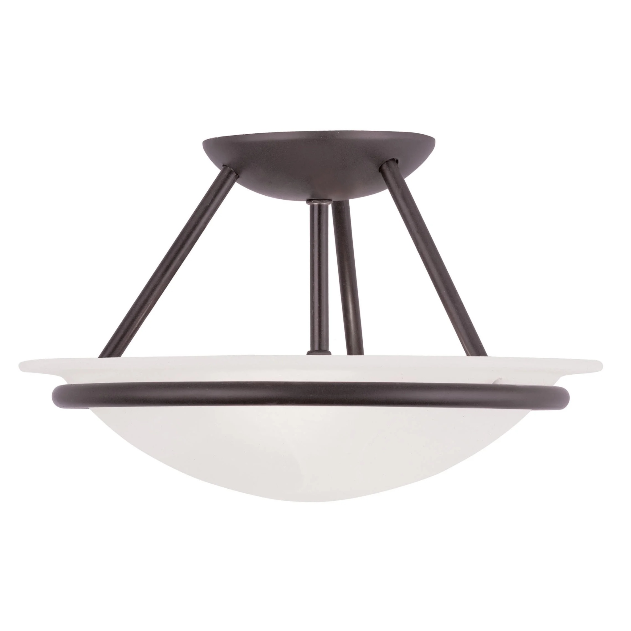 Livex Lighting Newburgh Black/White Stainless Steel/Alabaster Glass Ceiling Mount - Image 12